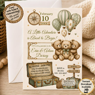 Invitación de Baby Shower Aventura de Bebé