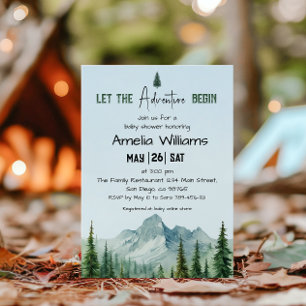 Invitación de Baby Shower Aventura en el Bosque Rú