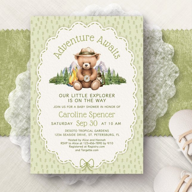 Invitación de Baby Shower Aventura Espera Explorad (Subido por el creador)
