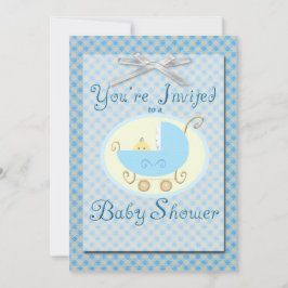 Invitación de Baby Shower azul
