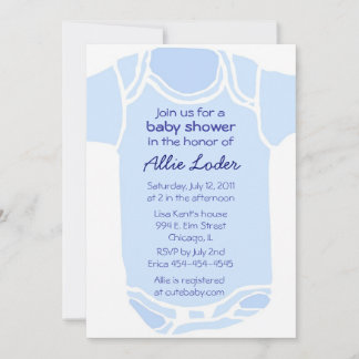 Invitación de Baby Shower azul