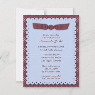 Invitación de Baby Shower azul