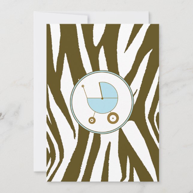 Invitación de Baby Shower azul (Anverso)