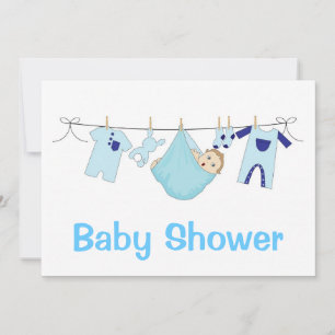Invitación de Baby Shower azul