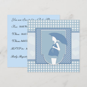 Invitación de Baby Shower azul