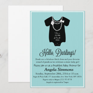 Invitación de Baby Shower Azul 5 x7