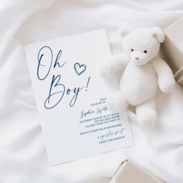Invitación de Baby Shower azul moderno