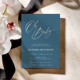 Invitación de Baby Shower Azul Oh Baby
