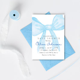 Invitación de Baby Shower Azul – Plantilla Editabl