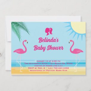 Invitación de Baby Shower Azul Tropical Fiesta