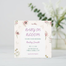 invitación de baby shower baby in bloom