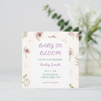 invitación de baby shower baby in bloom baby