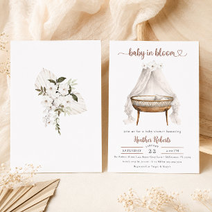 Invitación de Baby Shower Baby in Bloom Boho Neutr