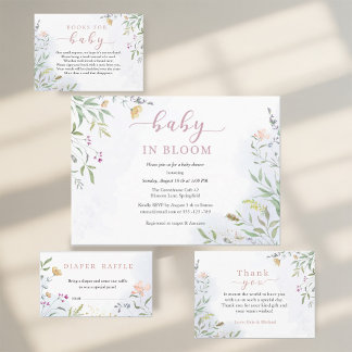 Invitación de Baby Shower Baby in Bloom Floral 