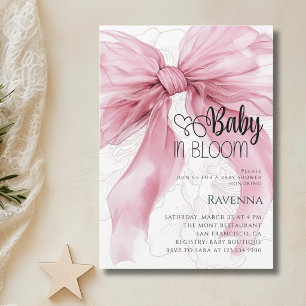 Invitación de baby shower 'Baby in Bloom Preppy Bo
