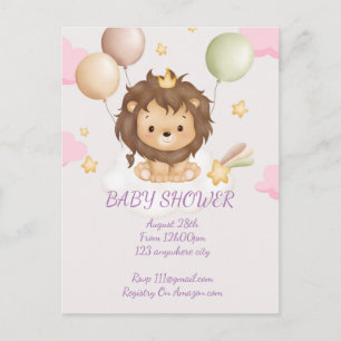 INVITACIÓN DE Baby Shower BABY LION