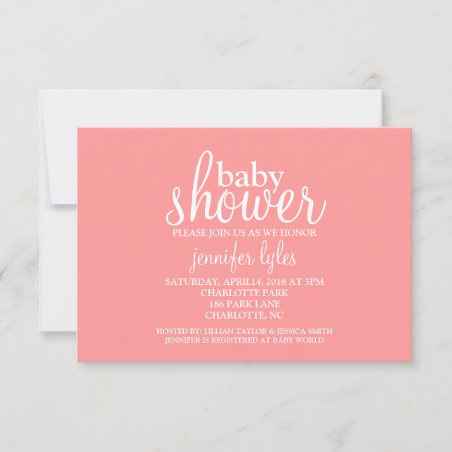 Invitación de Baby Shower - Baby Shower - rosa (Anverso)