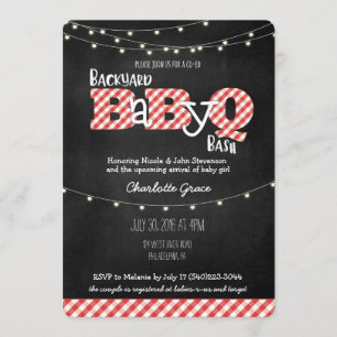 Invitación de Baby Shower BaByQ Bash BBQ Backyard