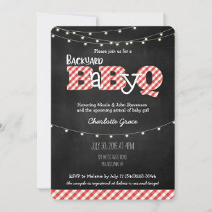 Invitación de Baby Shower BaByQ Bash BBQ Backyard
