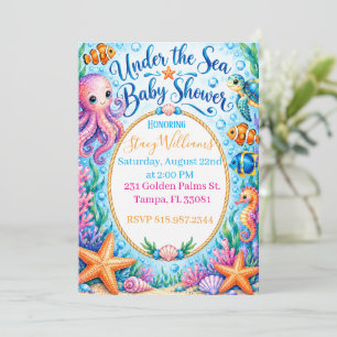 Invitación de Baby Shower Bajo el Mar