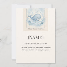 Invitación de baby shower bajo el mar, editable
