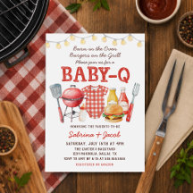 Invitación de baby shower Barbecue Cookout Baby-Q