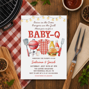 Invitación de baby shower Barbecue Cookout Baby-Q
