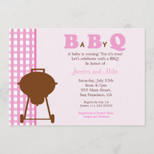 Invitación de Baby Shower BBQ BaByQ