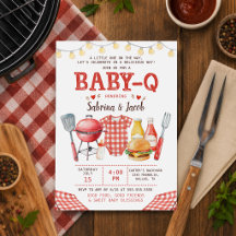 Invitación de Baby Shower BBQ Barbecue Baby-Q