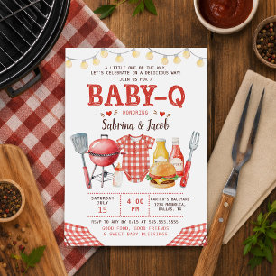 Invitación de Baby Shower BBQ Barbecue Baby-Q