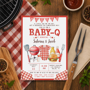 Invitación de Baby Shower BBQ Barbecue Baby-Q