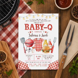 Invitación de Baby Shower BBQ Barbecue Baby-Q
