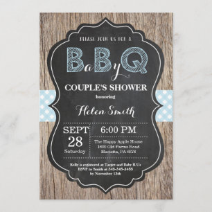 Invitación de Baby Shower BBQ Niño Q Backyard Boy