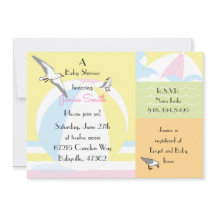 Invitación de Baby Shower Beach Ball