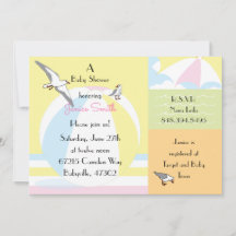 Invitación de Baby Shower Beach Ball