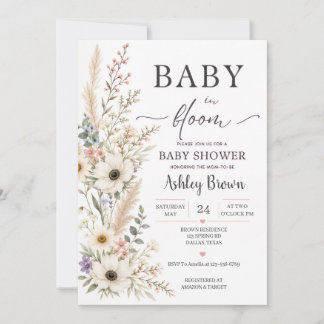 Invitación de Baby Shower 'Bebé en Flor'