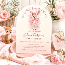 Invitación de Baby Shower (Bebé Niña) Cute Rosa Ci