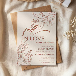 Invitación de Baby Shower Beige Fall in Love