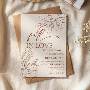 Invitación de Baby Shower Beige Fall in Love