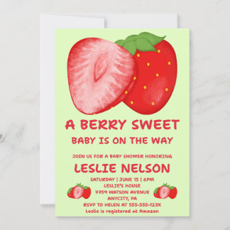 Invitación de Baby Shower Berry Sweet