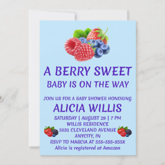 Invitación de Baby Shower Berry Sweet