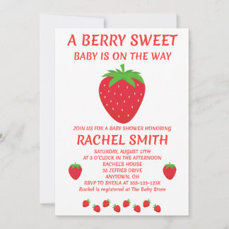 Invitación de Baby Shower Berry Sweet