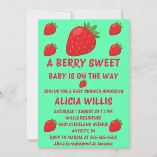 Invitación de Baby Shower Berry Sweet