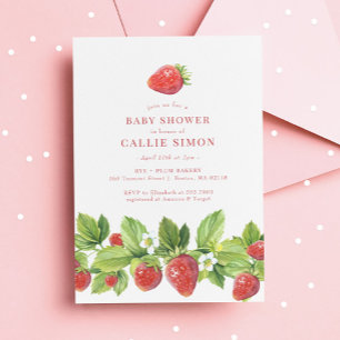 Invitación de Baby Shower Berry Sweet de Fresa