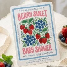 Invitación de Baby Shower Berry Sweet | Fresa