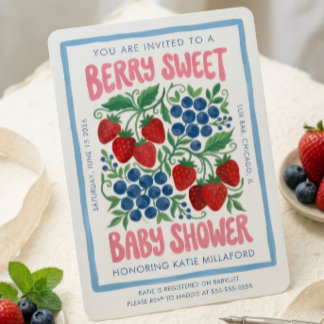 Invitación de Baby Shower Berry Sweet | Fresa