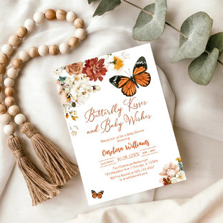 Invitación de Baby Shower Besos de Mariposa