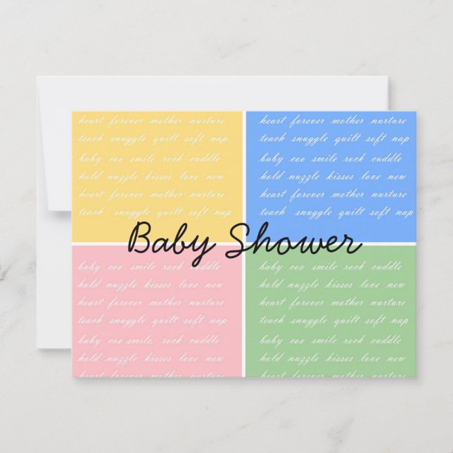 Invitación de Baby Shower - bloqueo de color de la (Anverso)