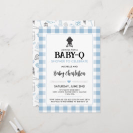 Invitación de Baby Shower Blue Baby-Q | Fiesta de 