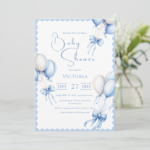 Invitación de Baby Shower Blue Balloons Boy